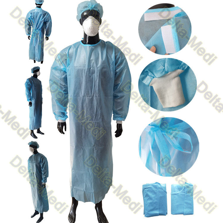 EN 13795 Disposable Surgical Gown Sterile PP Coated PE 20g To 60g