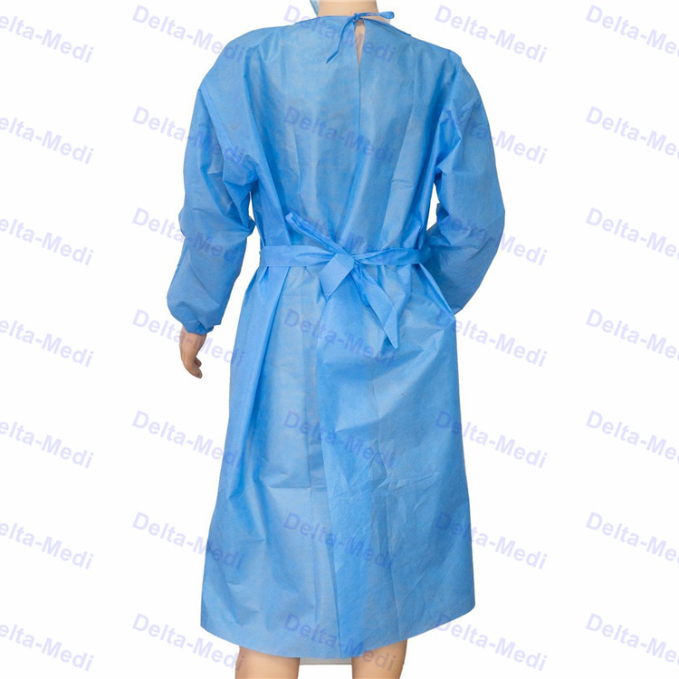 Anti Virus Visitor Disposable Surgical Gown Waterproof Hospital Suit Knit Cuff
